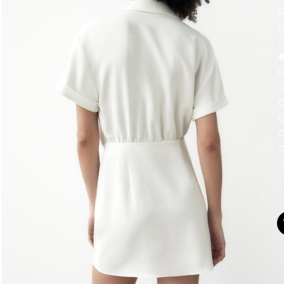 NWT Zara Faux Wrap Front White Dress - Picture 2 of 8